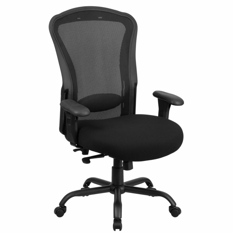 Task Chairs * | Buy Task Chairs Flash Furniture Big & Tall Mesh Multi-Functional Swivel Chair With Synchro-Tilt