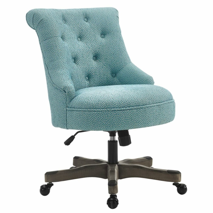 Office Chairs * | Best Pirce Executive Chairs Linon Home Sinclair Textured Dot Fabric Office Chair