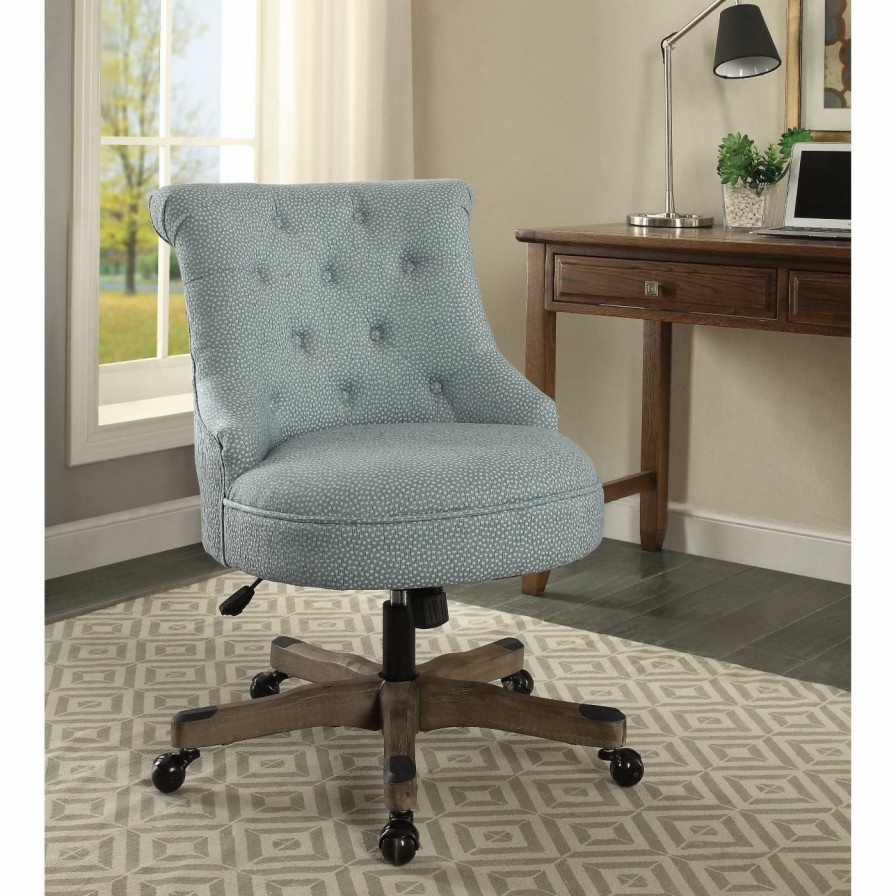 Office Chairs * | Best Pirce Executive Chairs Linon Home Sinclair Textured Dot Fabric Office Chair