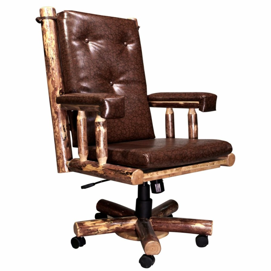 Office Chairs * | Outlet Executive Chairs Montana Woodworks Glacier Country Upholstered Office Chair