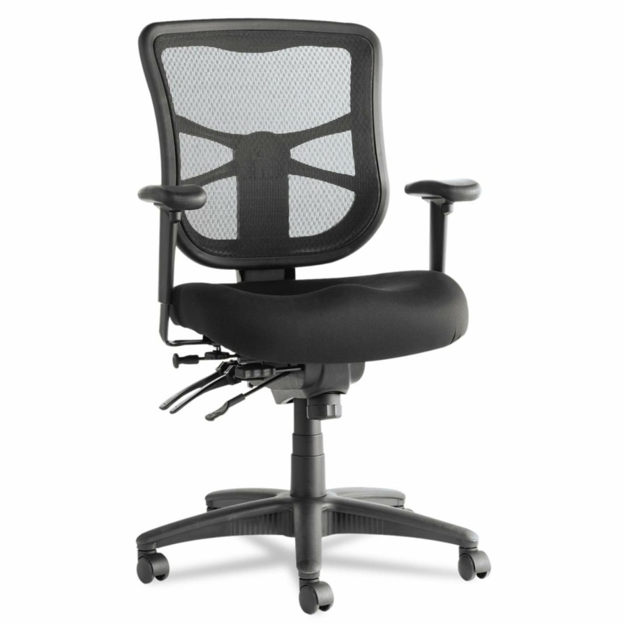 Task Chairs * | Cheap Task Chairs Alera Elusion Series Mesh Mid-Back Multifunction Chair Black