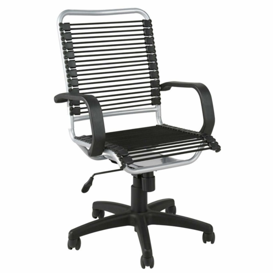 Task Chairs * | Best Pirce Task Chairs Euro Style Bungie Office Chair Black And Aluminum