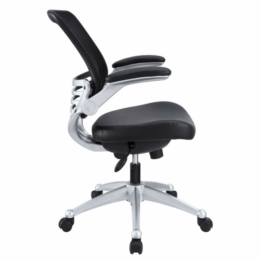 Office Chairs * | Best Deal Executive Chairs Modway Edge Leather Office Chair Black