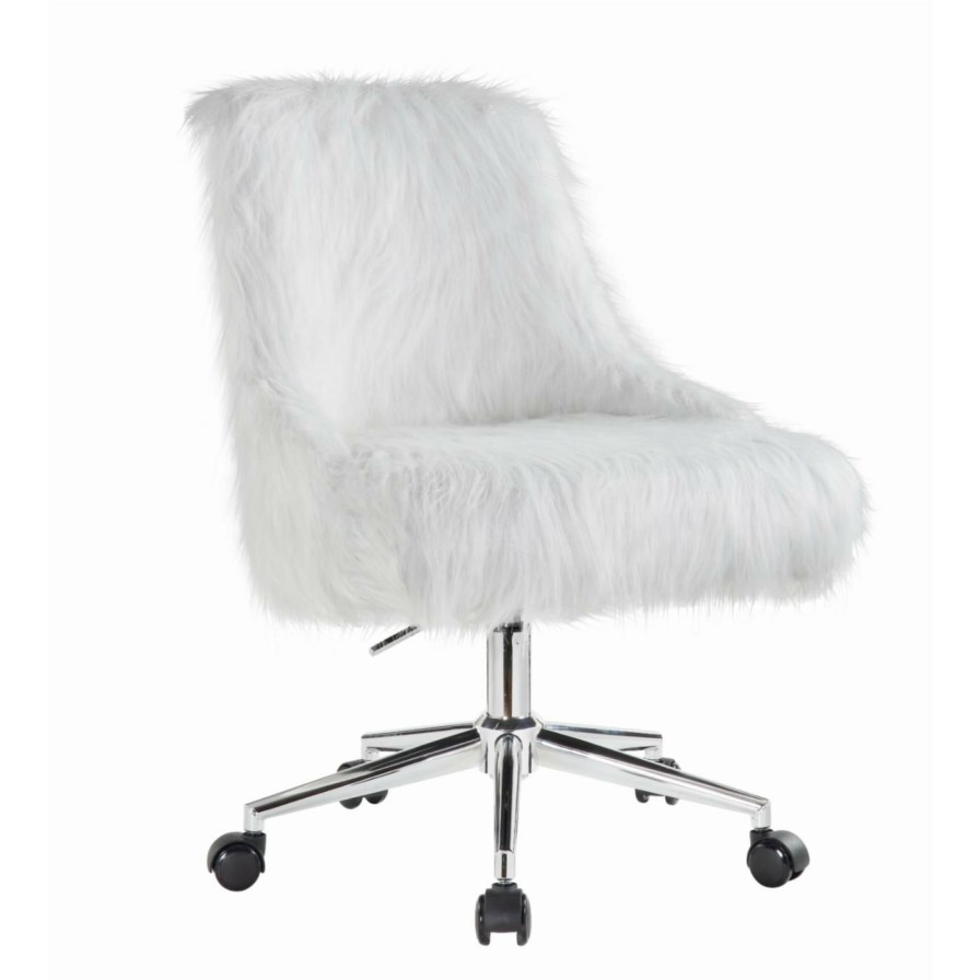 Task Chairs * | Cheapest Task Chairs Acme Furniture Arundell Ii Faux Fur Office Chair