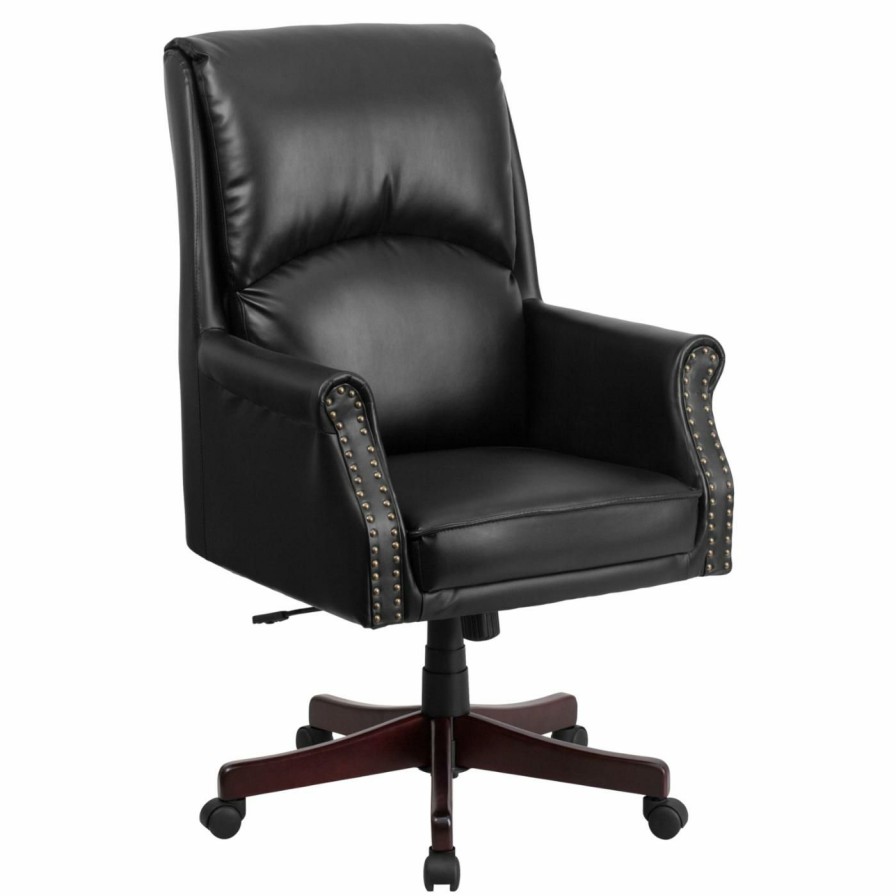 Office Chairs * | Best Deal Executive Chairs Flash Furniture High Back Pillow Back Leather Executive Swivel Office Chair