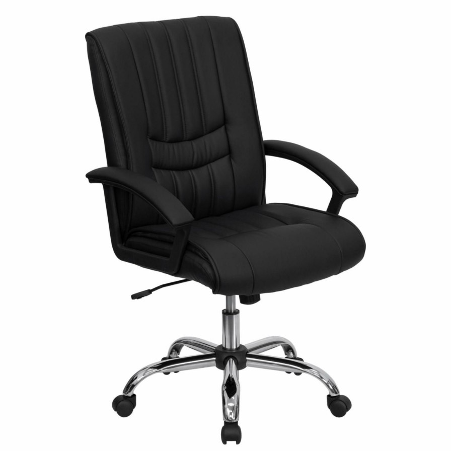 Task Chairs * | Cheapest Task Chairs Flash Furniture Mid-Back Manager'S Chair Black