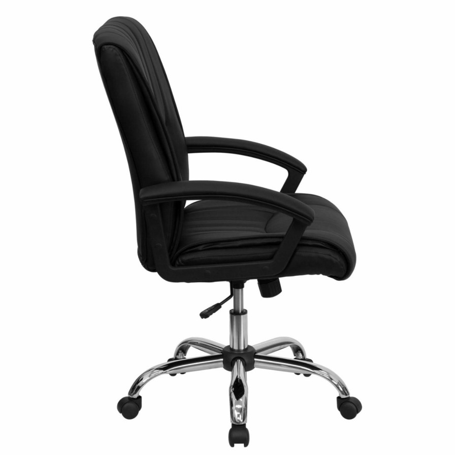 Task Chairs * | Cheapest Task Chairs Flash Furniture Mid-Back Manager'S Chair Black