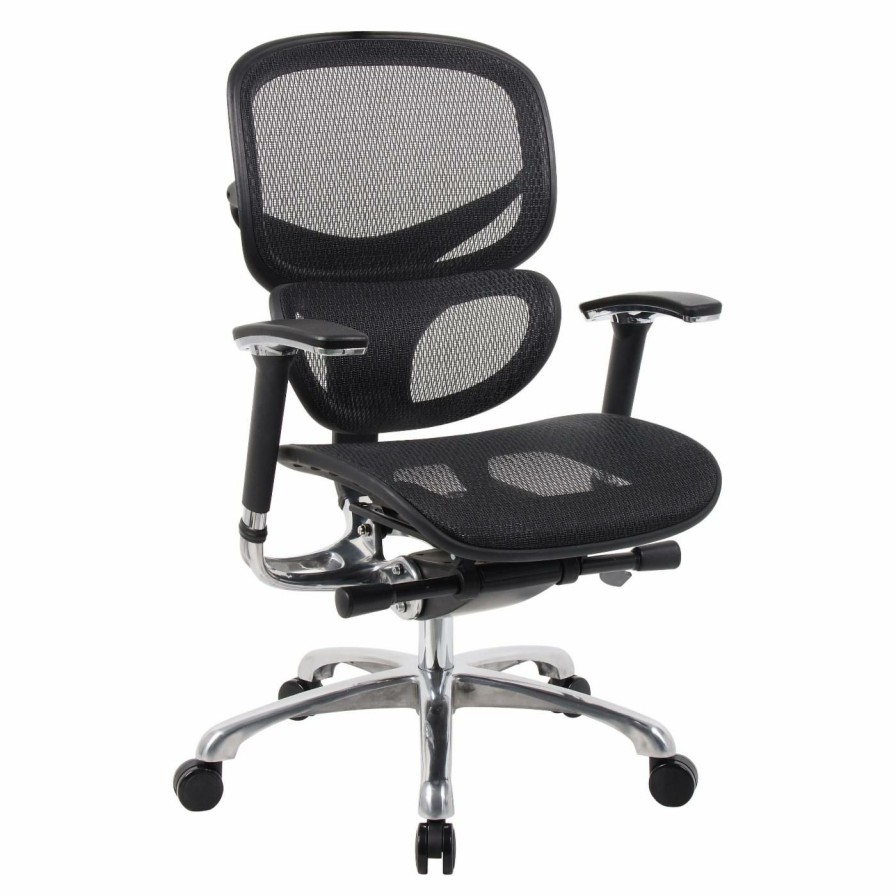 Task Chairs * | Outlet Task Chairs Boss Multi-Function Mesh Chair Black