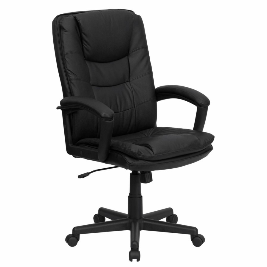 Task Chairs * | Best Sale Task Chairs Flash Furniture High Back Executive Swivel Office Chair 41.5-45.25H In. Black