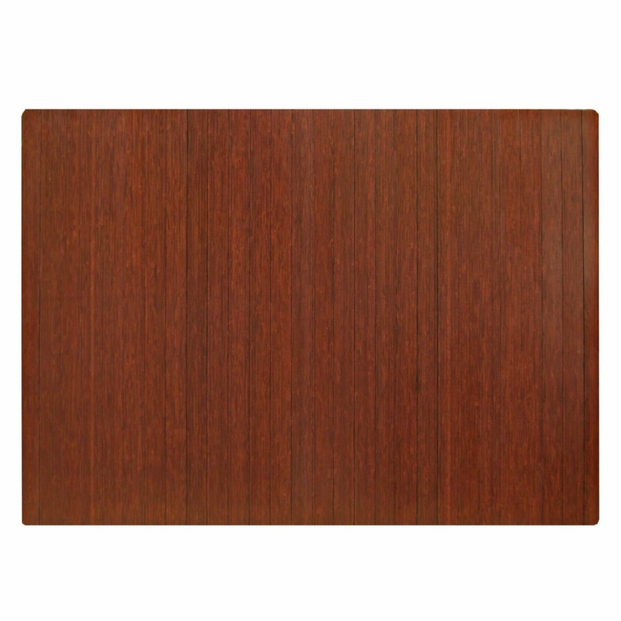 Computer Chair Mats * | Discount Anji Mountain Computer Chair Mats Dark Cherry 48 X 72 Bamboo Roll-Up Office Chair Mat