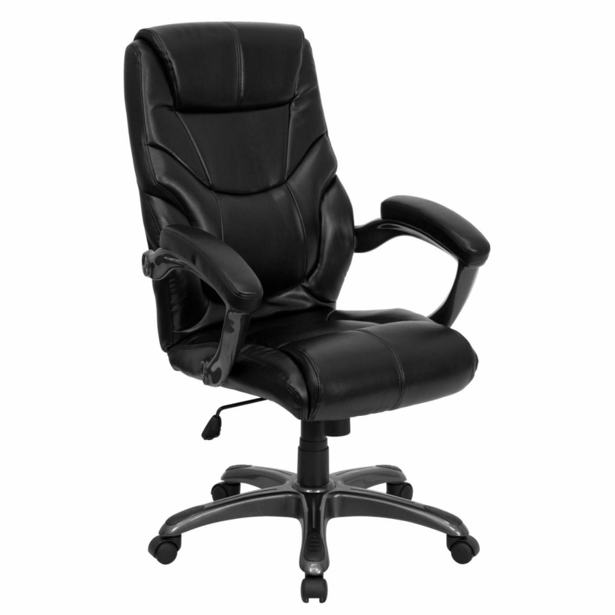 Office Chairs * | Outlet Executive Chairs Flash Furniture Overstuffed Executive Office Chair Black