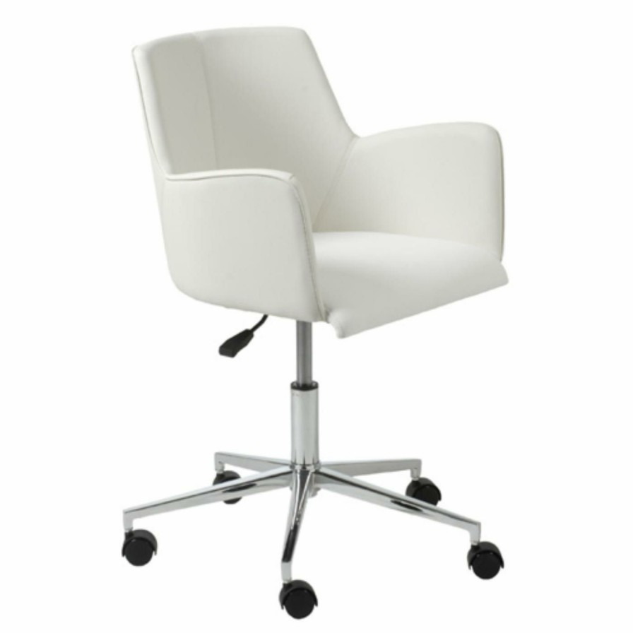 Task Chairs * | Brand New Task Chairs Euro Style Sunny Office Chair White