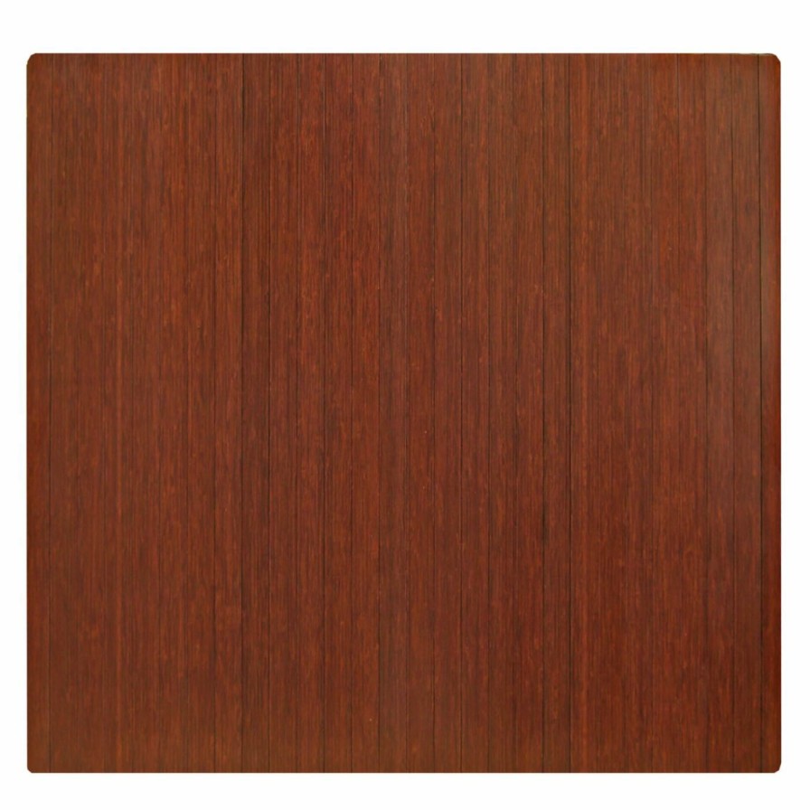 Computer Chair Mats * | Hot Sale Anji Mountain Computer Chair Mats Dark Cherry 48 X 52 Bamboo Roll-Up Office Chair Mat 1/4 Inch Thick