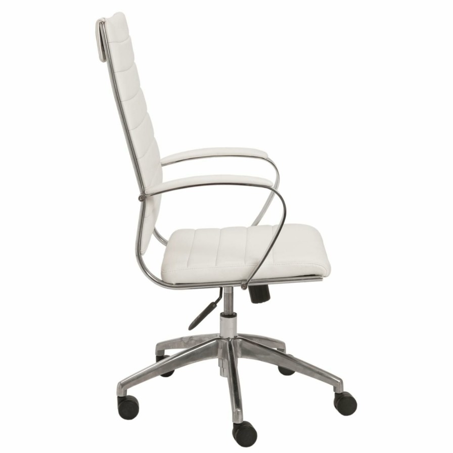 Task Chairs * | Best Pirce Task Chairs Euro Style Axel High Back Office Chair White / Aluminum