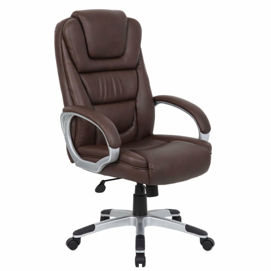 Office Chairs * | Cheapest Executive Chairs Boss Ntr Executive Leatherplus Chair Black