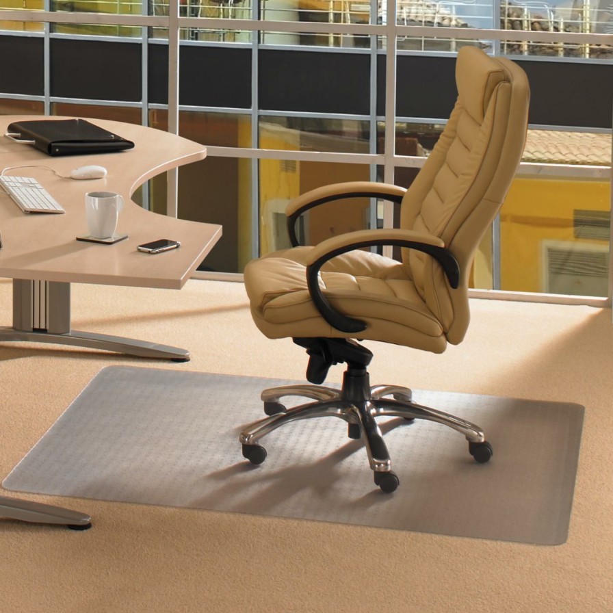 Computer Chair Mats * | Best Sale Computer Chair Mats Floortex Advantagemat Rectangular Chair Mat