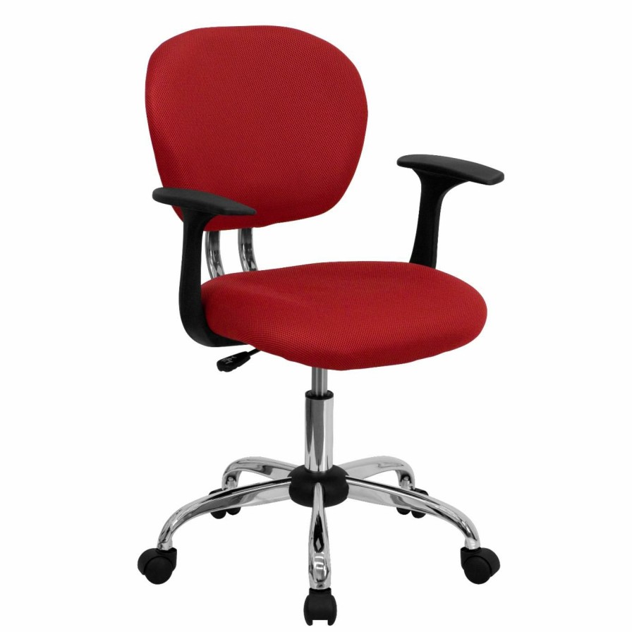 Task Chairs * | Top 10 Task Chairs Flash Furniture Mid-Back Task Chair With Chrome Base