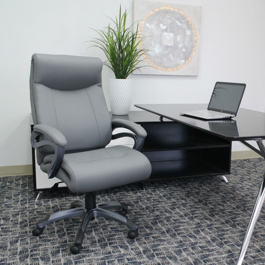 Office Chairs * | Outlet Executive Chairs Boss Double Layer Executive Chair Gray