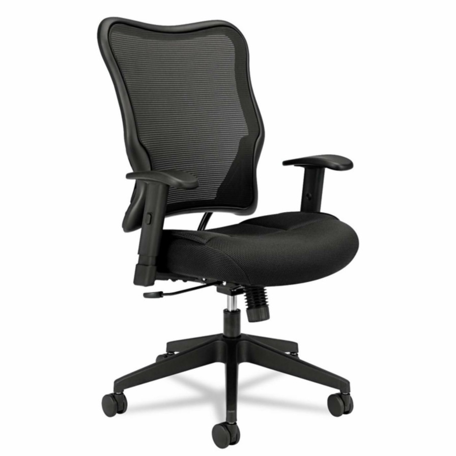 Task Chairs * | Cheapest Task Chairs Basyx By Hon Vl702 High-Back Swivel/Tilt Work Chair Black Mesh