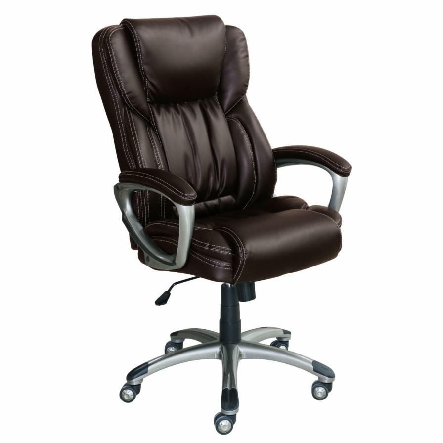 Office Chairs * | Coupon Executive Chairs Serta Supple Bonded Leather Executive Office Chair