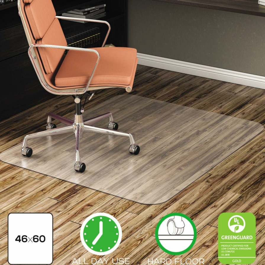 Computer Chair Mats * | Hot Sale Computer Chair Mats Deflect-O 46 X 60 Economat Chair Mat For Hard Floor