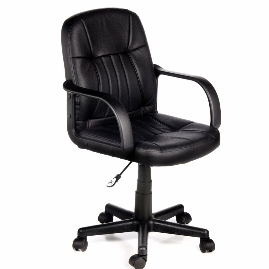 Task Chairs * | Buy Task Chairs Comfort Products Leather Mid-Back Chair Brown