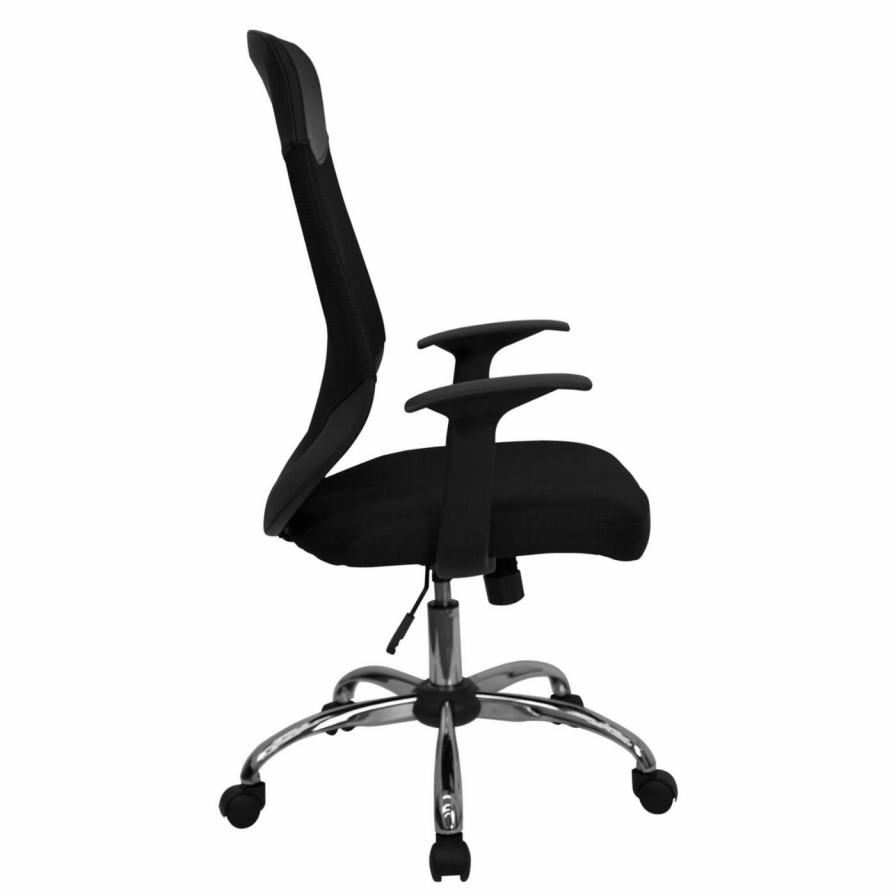 Task Chairs * | Best Pirce Task Chairs Flash Furniture High Back Mesh Office Chair With Mesh Fabric Seat Black