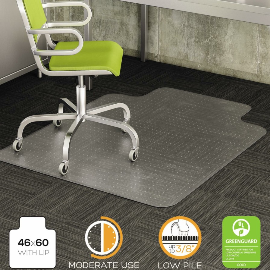 Computer Chair Mats * | Top 10 Computer Chair Mats Deflect-O 46 X 60 Duramat Chair Mat For Low Pile Carpet