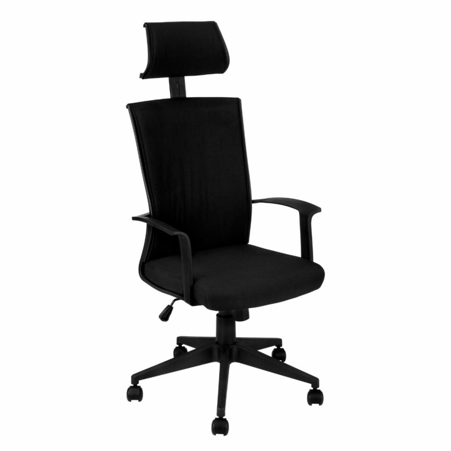 Office Chairs * | Best Reviews Of Executive Chairs Monarch Specialties Adjustable Height & Headrest Executive Office Chair, Black White