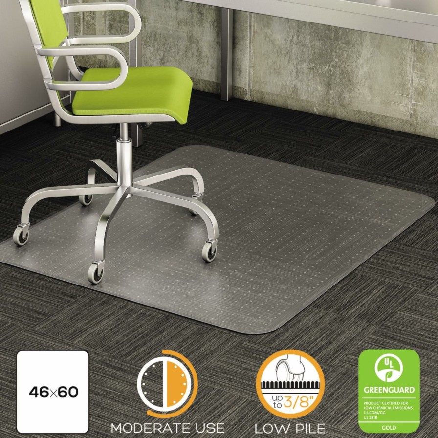 Computer Chair Mats * | Discount Computer Chair Mats Deflect-O 46 X 60 Duramat Square Chair Mat For Low Pile Carpet