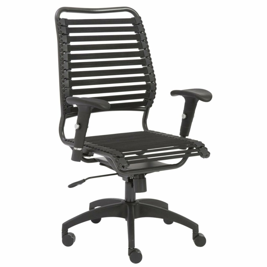 Task Chairs * | Wholesale Task Chairs Euro Style Baba Flat High Back Office Chair Black