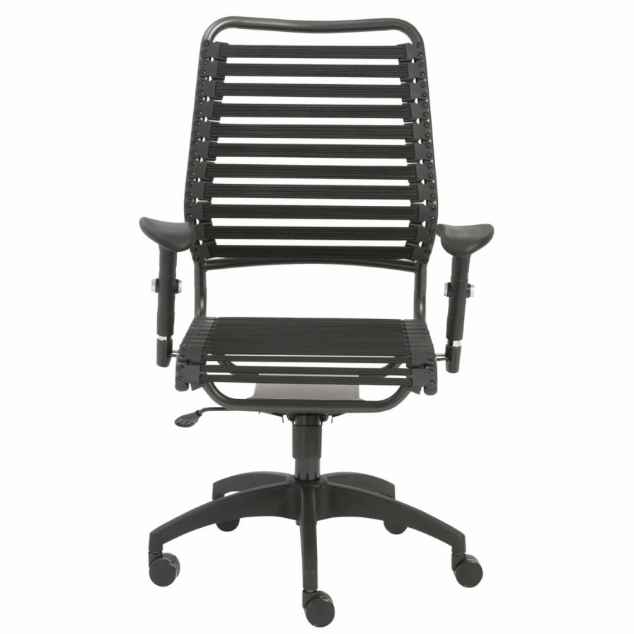 Task Chairs * | Wholesale Task Chairs Euro Style Baba Flat High Back Office Chair Black