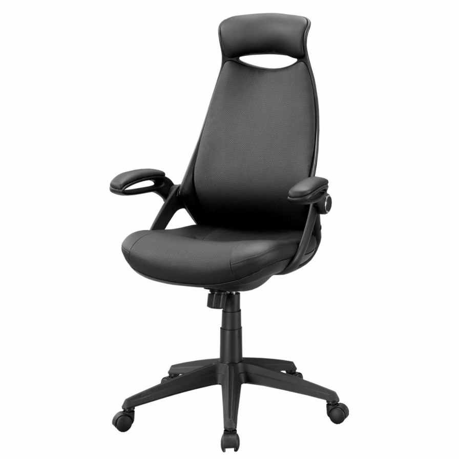 Office Chairs * | Outlet Executive Chairs Monarch Specialties Modern Faux Leather High-Back Executive Office Chair