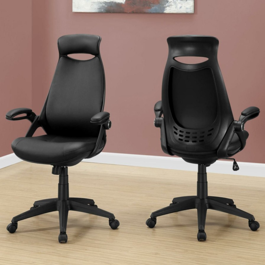 Office Chairs * | Outlet Executive Chairs Monarch Specialties Modern Faux Leather High-Back Executive Office Chair