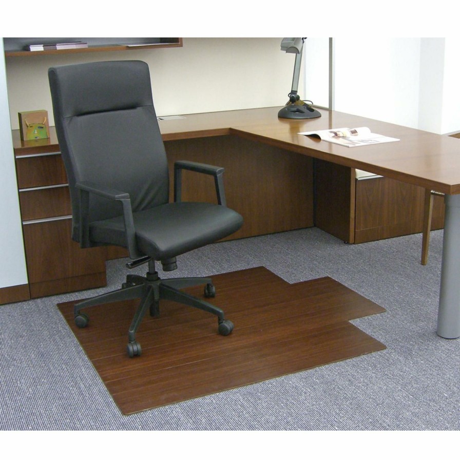 Computer Chair Mats * | Wholesale Anji Mountain Computer Chair Mats Dark Cherry 44 In. X 52 In. Bamboo Roll-Up Office Chair Mat