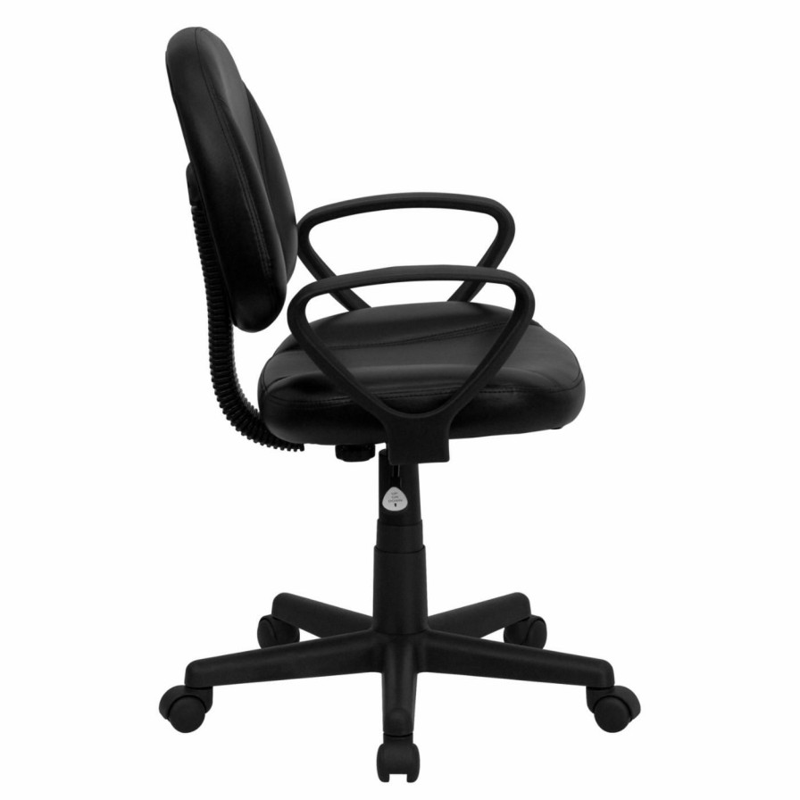 Task Chairs * | Buy Task Chairs Flash Furniture Mid-Back Ergonomic Task Chair 34-38.5H In. Black