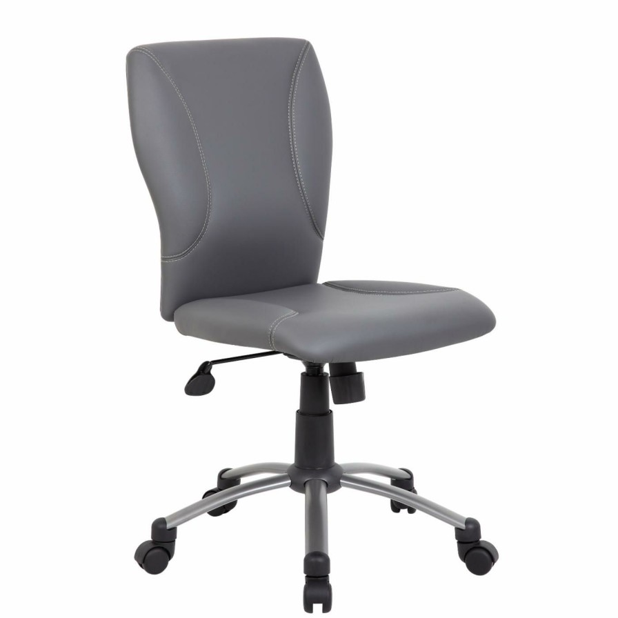 Task Chairs * | Cheap Task Chairs Boss Tiffany Caressoftplus Chair Gray