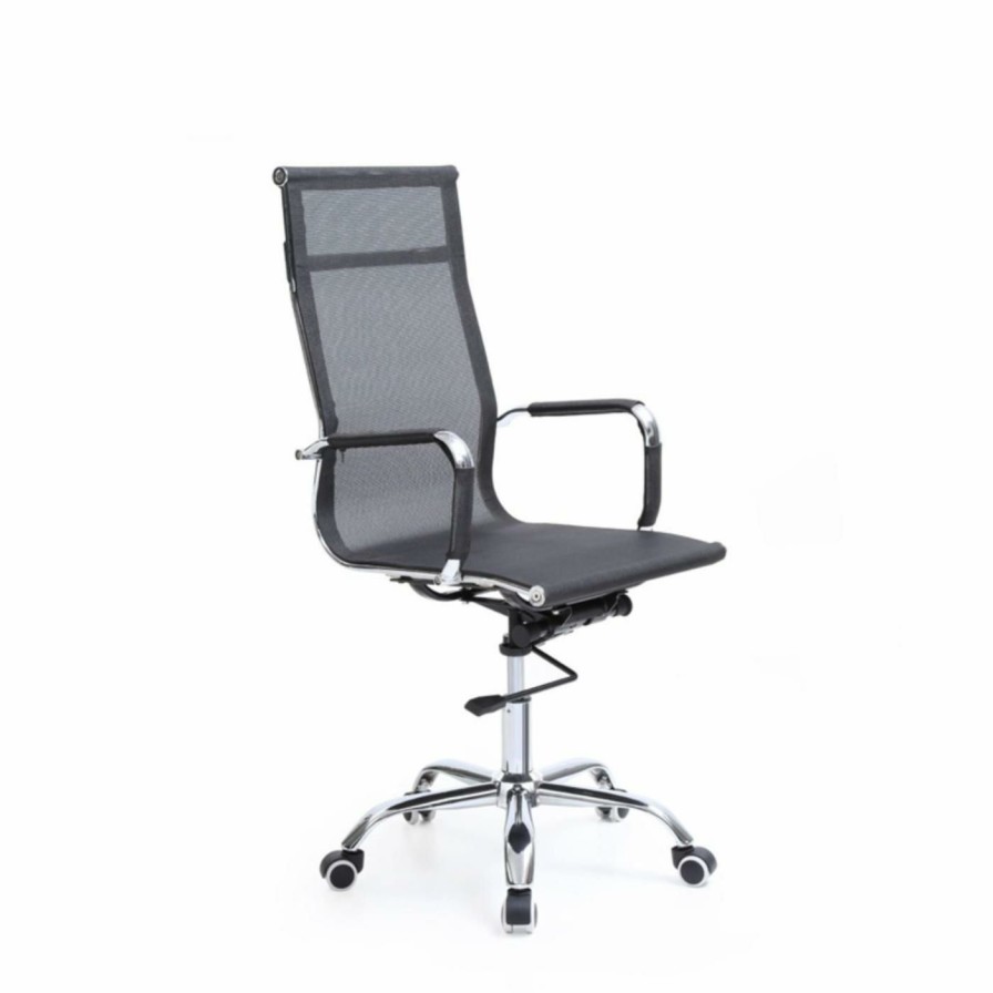 Task Chairs * | Deals Hodedah Imports Task Chairs Hodedah Mesh Task Chair In Black