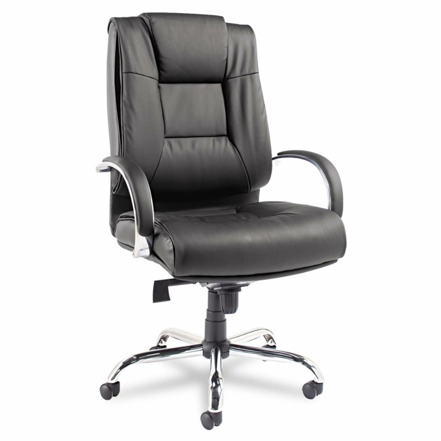 Office Chairs * | Promo Executive Chairs Alera Ravino Big & Tall Series High-Back Swivel/Tilt Leather Chair Black