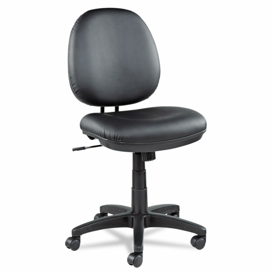 Task Chairs * | Coupon Task Chairs Alera Interval Series Leather Swivel/Tilt Task Chair Black