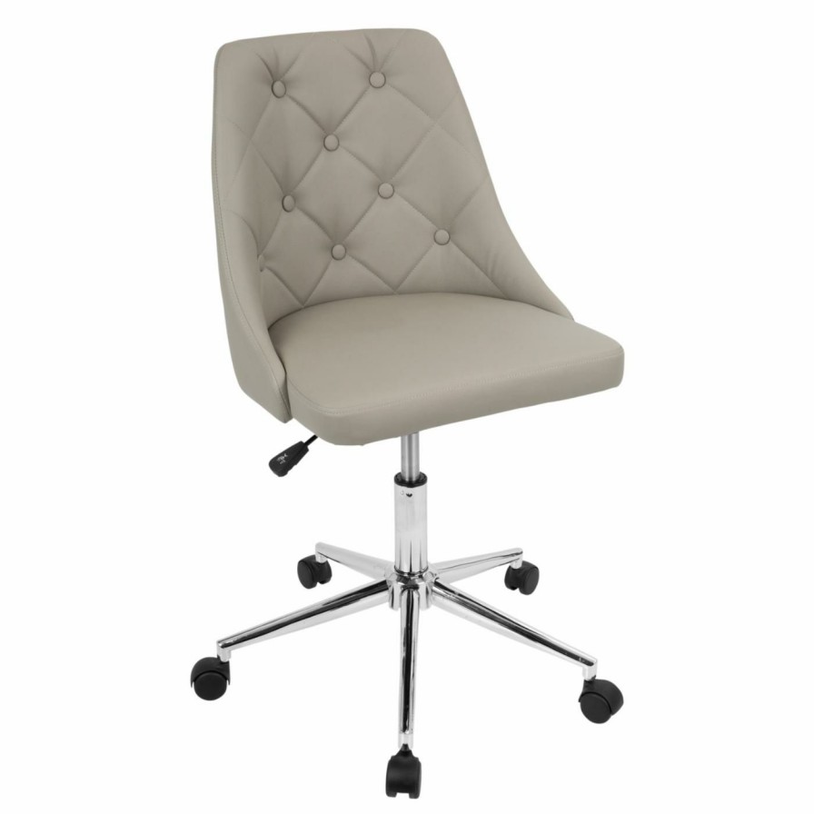 Task Chairs * | Best Pirce Task Chairs Lumisource Marche Adjustable Office Task Chair White