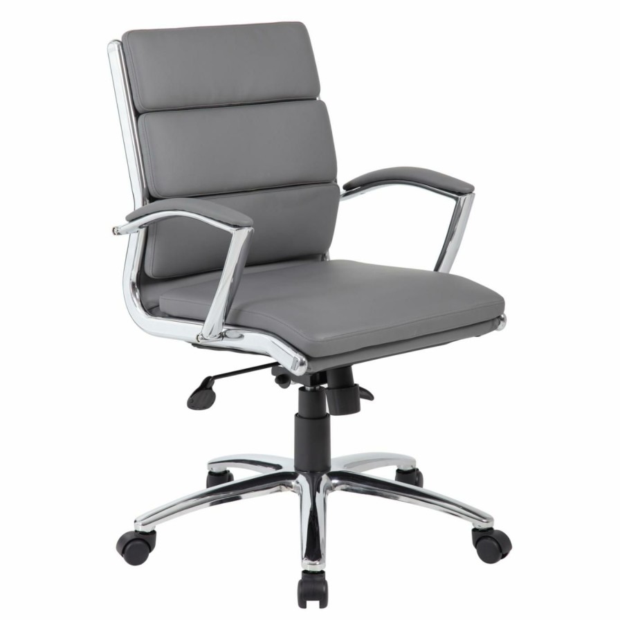 Task Chairs * | Flash Sale Task Chairs Boss Caressoftplus Executive Mid-Back Chair Gray