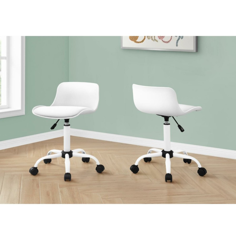 Task Chairs * | Wholesale Task Chairs Monarch Specialties Adjustable Juvenile Low Back Faux Leather Office Chair,