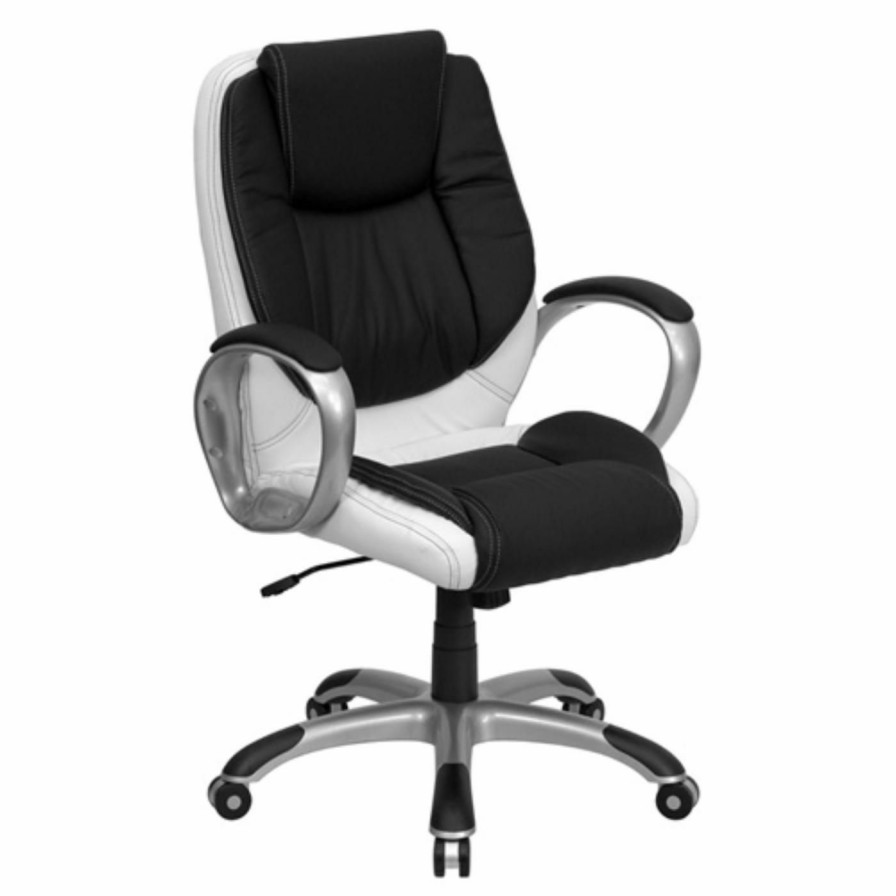 Office Chairs * | Brand New Executive Chairs Flash Furniture Mid-Back Executive Swivel Office Chair Black / White