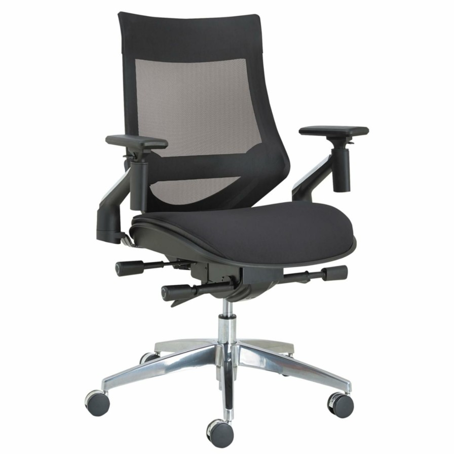 Task Chairs * | Best Deal Task Chairs Alera Eb-W Series Pivot Arm Multifunction Mesh Chair Black/Aluminum