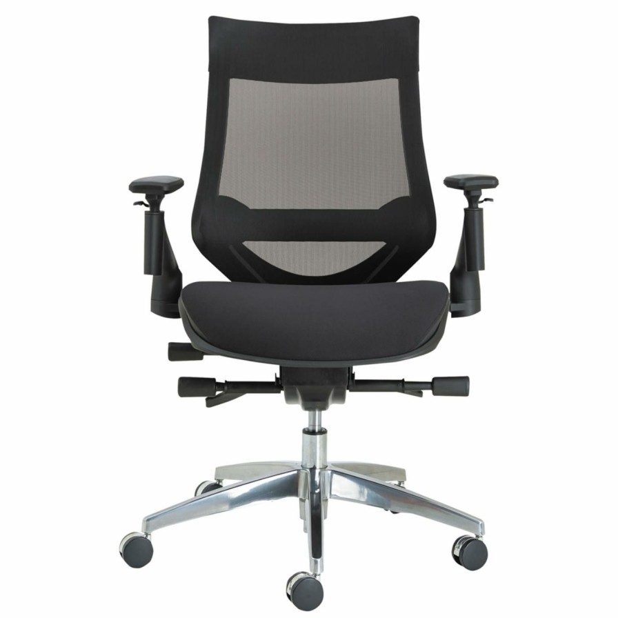 Task Chairs * | Best Deal Task Chairs Alera Eb-W Series Pivot Arm Multifunction Mesh Chair Black/Aluminum