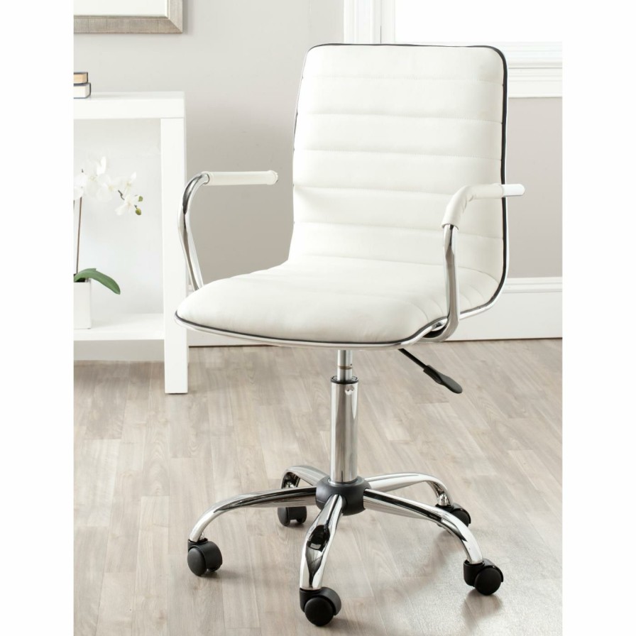 Task Chairs * | Best Pirce Task Chairs Safavieh Jonika Desk Chair White