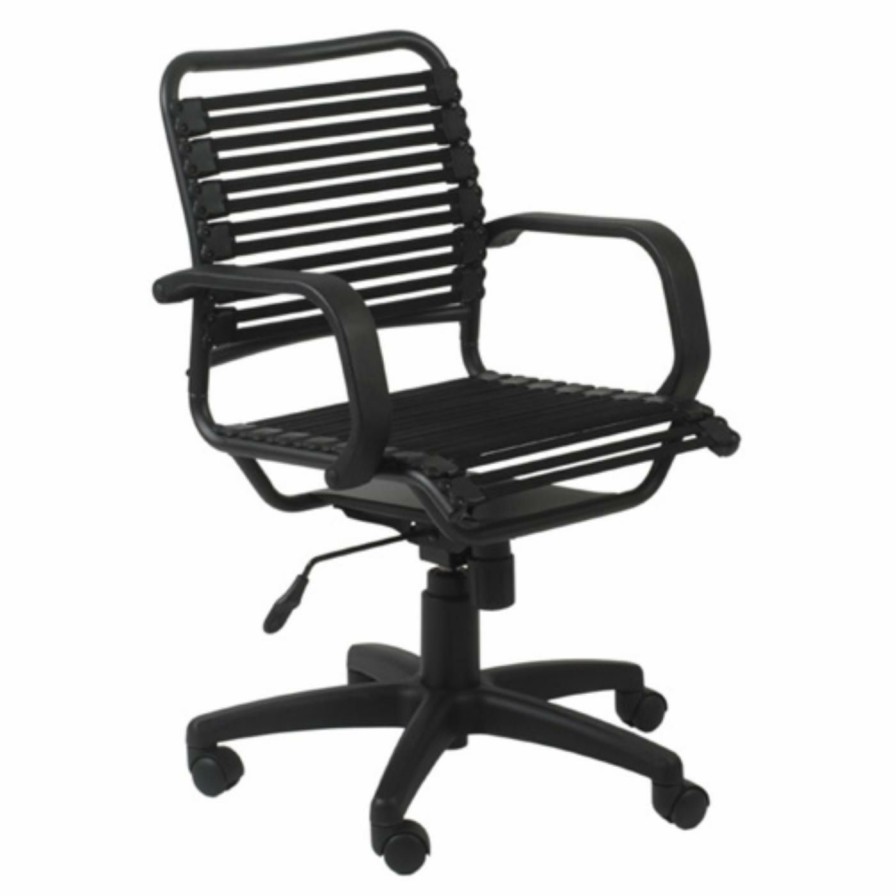 Task Chairs * | Flash Sale Task Chairs Euro Style Bungie Mid Back Office Chair Flat Black/Graphite