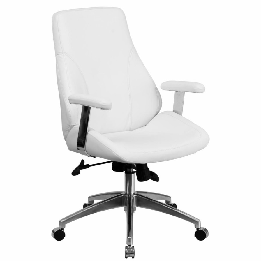 Office Chairs * | Best Sale Executive Chairs Flash Furniture Mid-Back Leather Executive Swivel Office Chair