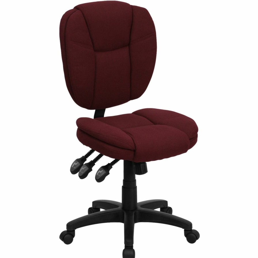 Task Chairs * | Outlet Task Chairs Flash Furniture Mid-Back Multi-Functional Ergonomic Task Chair